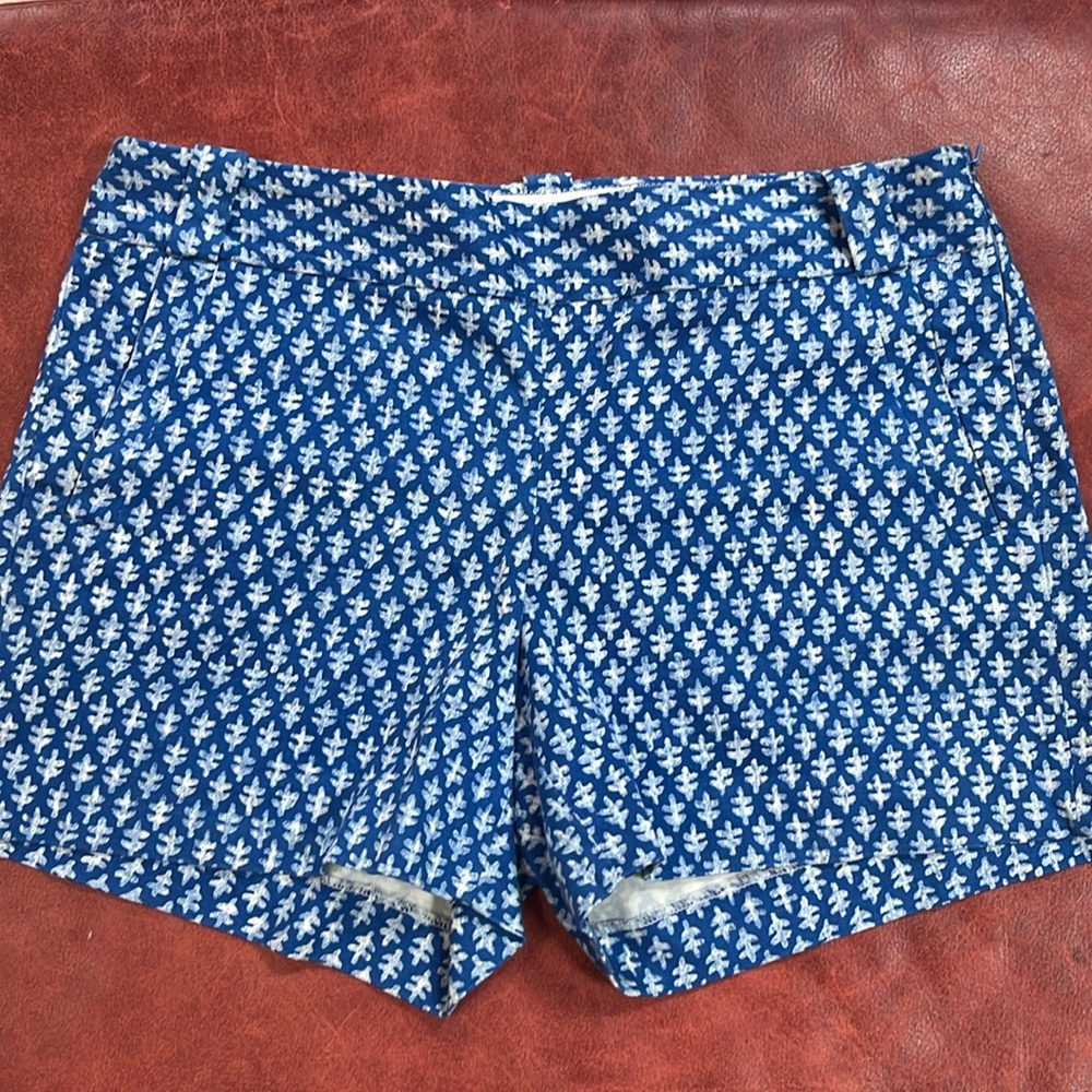 J Crew blue shorts with white design